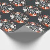 かわいいフワフワのクリスマスロビンスリース ラッピングペーパー (角)