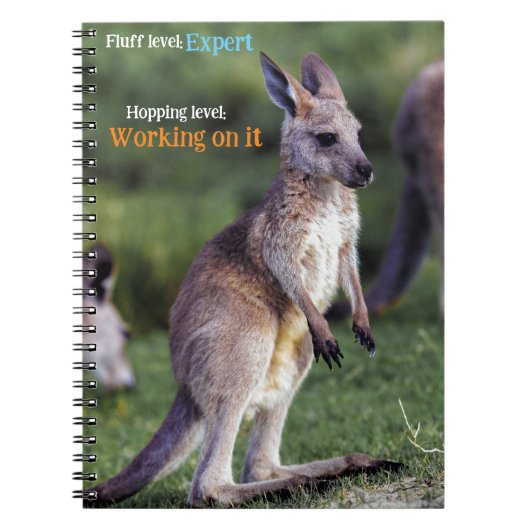 かわいいフワフワのジョーイカンガルー ノートブック (正面)