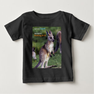 かわいいフワフワのジョーイカンガルー ベビーTシャツ