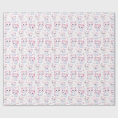 かわいいフワフワのピンクの子猫 ラッピングペーパー (フラット)