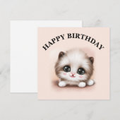 かわいいフワフワのフールのボール子猫 シーズンカード (正面/裏面)