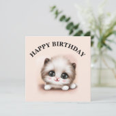 かわいいフワフワのフールのボール子猫 シーズンカード (スタンド正面)