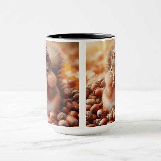 かわいいフワフワのリス マグカップ (中央)