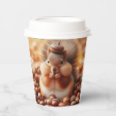 かわいいフワフワのリス 紙コップ (正面)