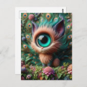 かわいいフワフワのワンアイ子猫 ポストカード (正面/裏面)