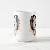 かわいいフワフワの三毛子猫顔 コーヒーマグカップ (中央)