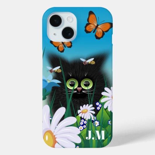 かわいいフワフワの子猫inデイジー草原 Case-Mate iPhoneケース (裏面)