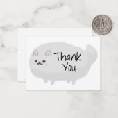 かわいいフワフワの犬サンキューカード ノートカード (正面/裏面インサイチュ)