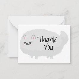 かわいいフワフワの犬サンキューカード ノートカード