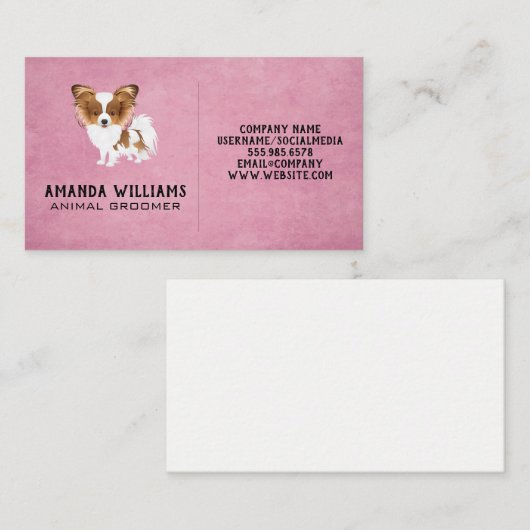 かわいいフワフワの犬 名刺 (正面/裏面)