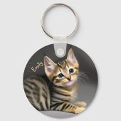 かわいいフワフワの猫ベビー キーホルダー (正面)