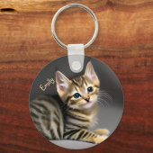 かわいいフワフワの猫ベビー キーホルダー (正面)