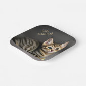 かわいいフワフワの猫ベビー ペーパープレート (傾斜あり)