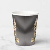 かわいいフワフワの猫ベビー-子供の誕生日 紙コップ (右)