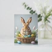 かわいいフワフワフェスティバルリトルイースターバニー ポストカード (スタンド正面)