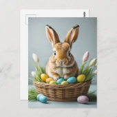 かわいいフワフワフェスティバルリトルイースターバニー ポストカード (正面/裏面)