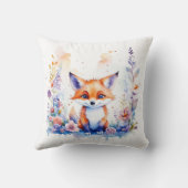 かわいいフワフワベビーキツネ子供部屋アートパーソナライズされた クッション (裏面)