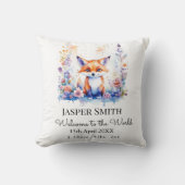 かわいいフワフワベビーキツネ子供部屋アートパーソナライズされた クッション (正面)