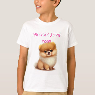 かわいいフワフワポメラニア犬子犬 Tシャツ