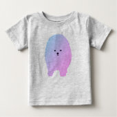 かわいいフワフワ犬ピンク犬ベビーサッカーボディスーツ ベビーTシャツ (正面)