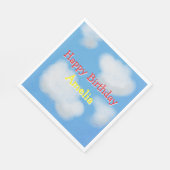 かわいいフワフワ雲誕生日 スタンダードランチョンナプキン (角)