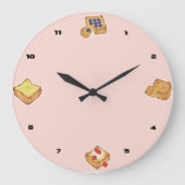 かわいいフードイラストレーションウォールクロック ラージ壁時計 (正面)