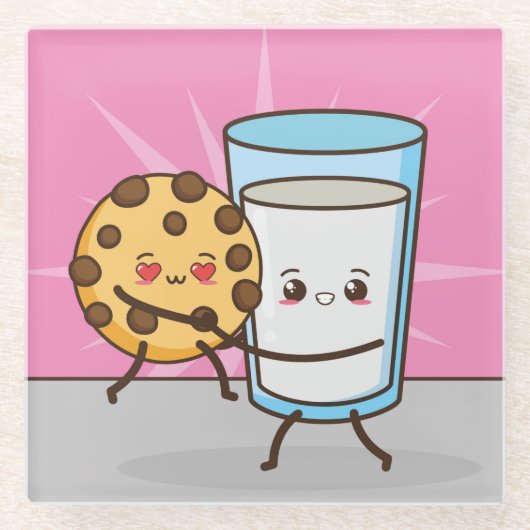 かわいいフードガラスコースター ガラスコースター (正面)