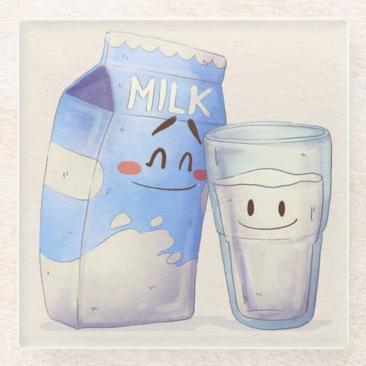 かわいいフードガラスコースター ガラスコースター (正面)