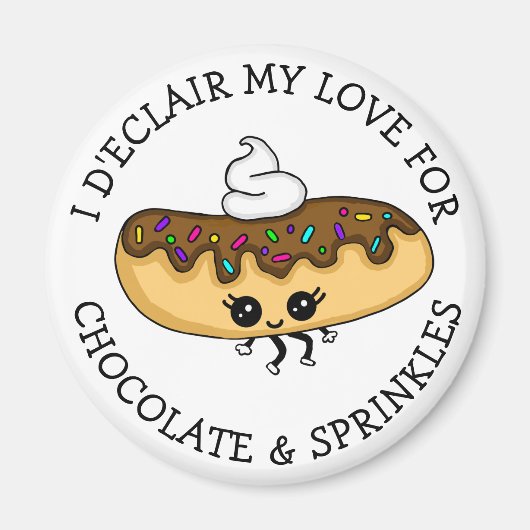 かわいいフードプリンとチョコレートエクレア|過去記事 マグネット (正面)