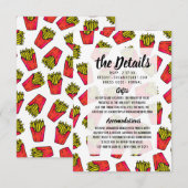 かわいいフード ファッションフレンチフライパターン エンクロージャーカード (正面/裏面)