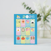 かわいいフード 2026年 カレンダー ポストカード (スタンド正面)
