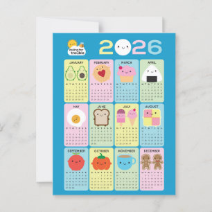 かわいいフード 2026年 カレンダー ポストカード