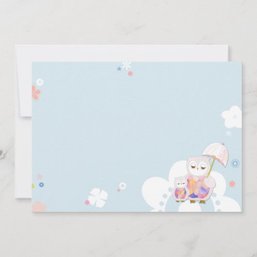 かわいいフールズブルー男の赤ちゃん写真誕生 案内状 (裏面)