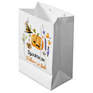 かわいいブカボチャSPOOKTACULARハロウィンバッシュパーティー ミディアムペーパーバッグ