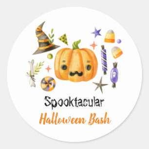 かわいいブカボチャSPOOKTACULARハロウィンバッシュパーティー ラウンドシール