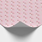 かわいいブタのイラストレーションのかわいいの芸術のスタイルの誕生日 ラッピングペーパー (角)