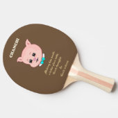 かわいいブタのキャラクター 卓球ラケット (横)