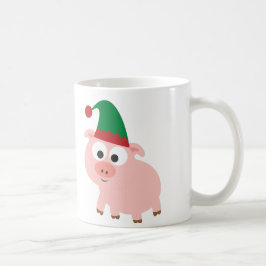 かわいいブタのクリスマスの小妖精や小人 コーヒーマグカップ