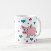 かわいいブタのコーヒーカップ コーヒーマグカップ (正面右)