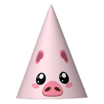 かわいいブタのパーティーの帽子