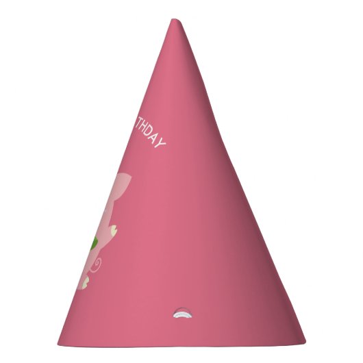 かわいいブタの子供の誕生日 パーティーハット (右)