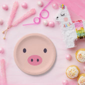 かわいいブタの紙皿 ペーパープレート (パーティー)
