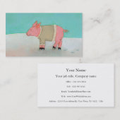 かわいいブタの芸術の冬の雪場面暖かいセーター 名刺 (正面/裏面)