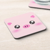 かわいいブタの顔-かわいいのミニマリズム コースター (左側)