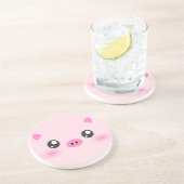 かわいいブタの顔-かわいいのミニマリズム コースター (側面)