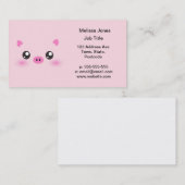 かわいいブタの顔-かわいいのミニマリズム 名刺 (正面/裏面)