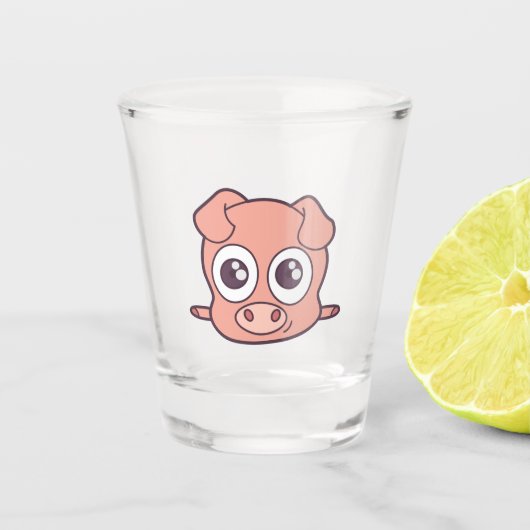かわいいブタのclipart ショットグラス (正面)