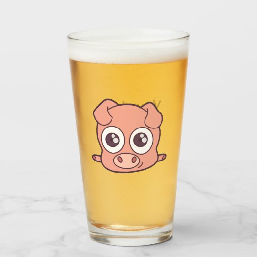 かわいいブタのclipart タンブラーグラス (ドリンク正面)