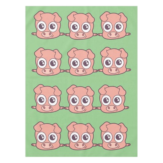 かわいいブタのclipart テーブルクロス (正面)