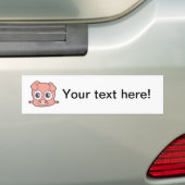 かわいいブタのclipart バンパーステッカー (車上)